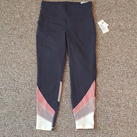 High waist 7/8 length mesh trim leggings. NWT - Picture 12 of 12